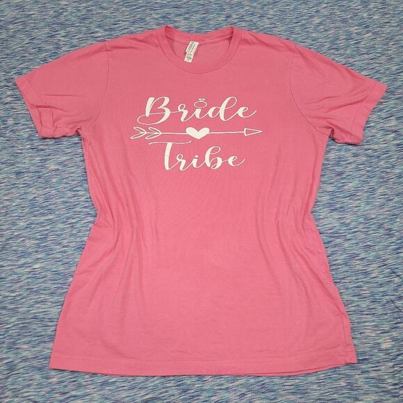 Bella Canvas Size Medium Pink Bride Tribe Shortsleeve Tee Shirt Top - Picture 1 of 5
